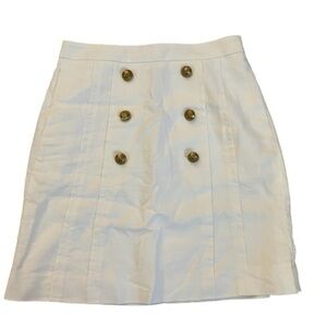 J.Crew A-Line White Linen Skirt